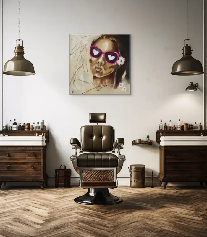 Rosa Brille Kunstwerk von Elisabeth Suter, 2021