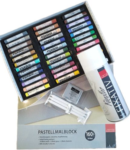 Komplettset für Pastellmalen, ideales Einsteigerset in hoher Qualität.