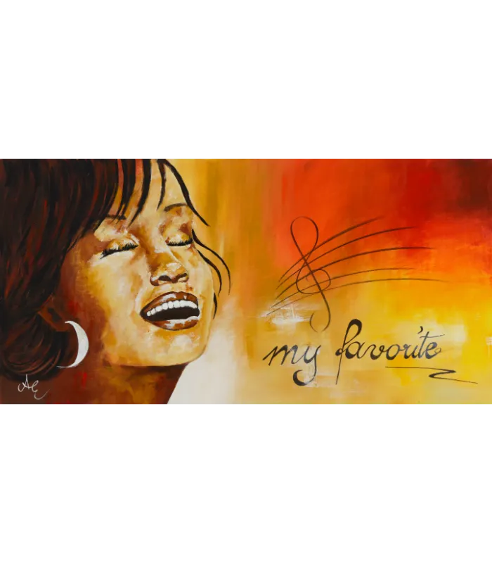 Whitney Das Bild "Whitney" von Elisabeth Suter, eine farbenprächtige Darstellung Whitney Houstons in Acryl