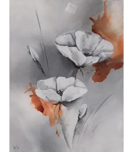 Moderne Strukturblüte aus Acryl und Strukturpaste – Workshop im Atelier Elisabeth Suter