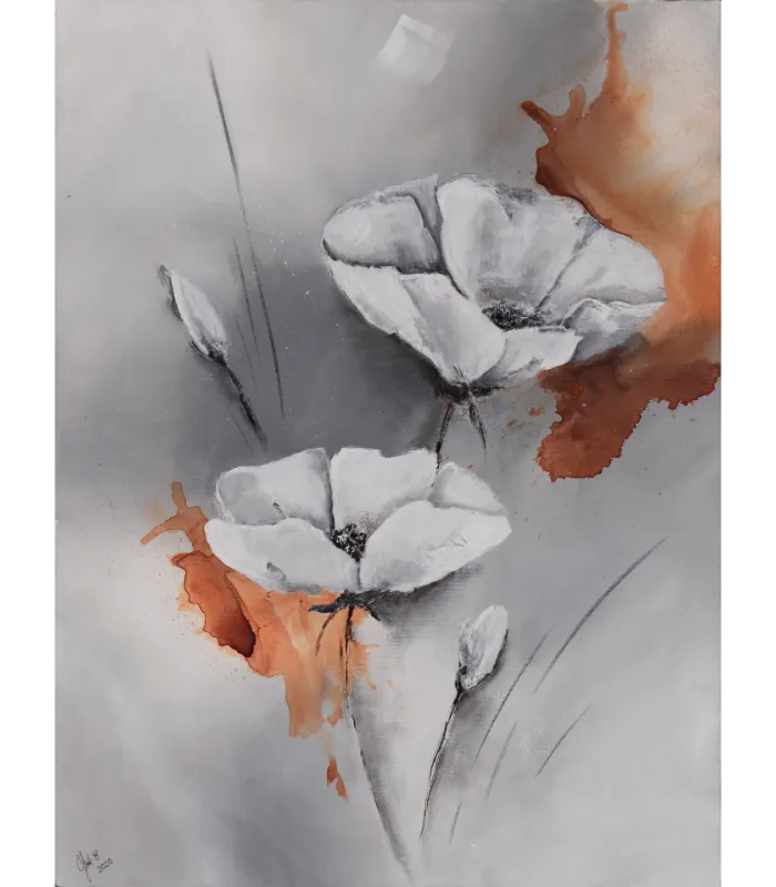 "Flower" | von Elisabeth Suter | 2020 Moderne Strukturblüte aus Acryl und Strukturpaste – Workshop im Atelier Elisabeth Suter