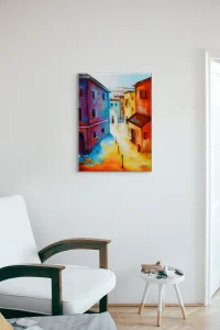 "Italy" – ein Originalgemälde von Elisabeth Suter, 2020, eingefangen in lebhaften Farben, die das Herz Italiens widerspiegeln.