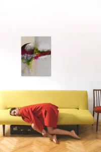 "Traumwelten 2", ein farbenprächtiges Acrylbild von Elisabeth Suter, 2017.
