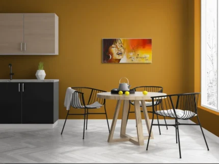 Das Bild "Whitney" von Elisabeth Suter, eine farbenprächtige Darstellung Whitney Houstons in Acryl