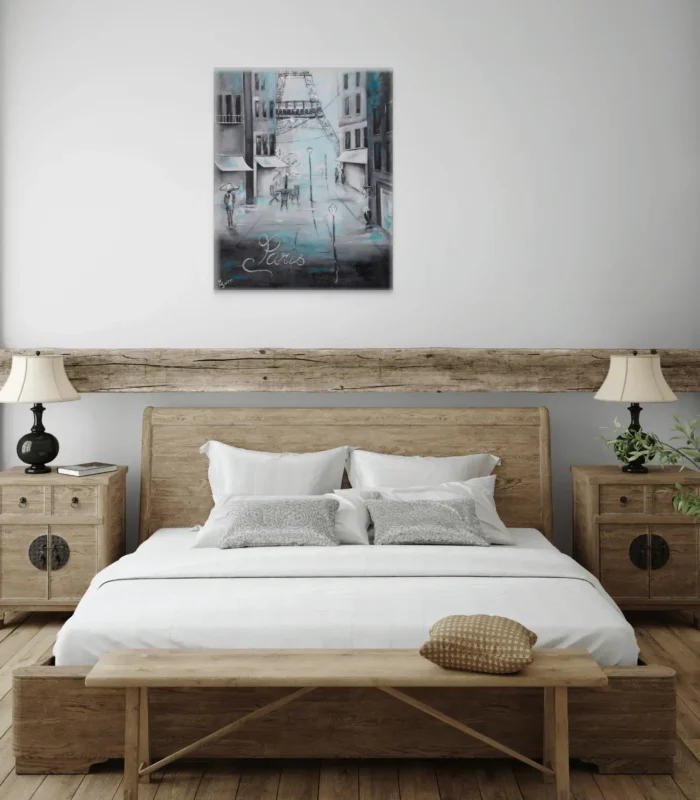 Kunstdruck von "Paris", Elisabeth Suters Hommage an die Stadt der Liebe.