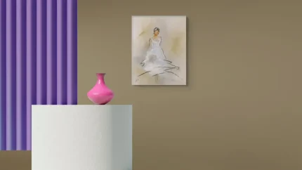 Originalkunstwerk „Wedding“ von Elisabeth Suter in einer Wohnraumansicht