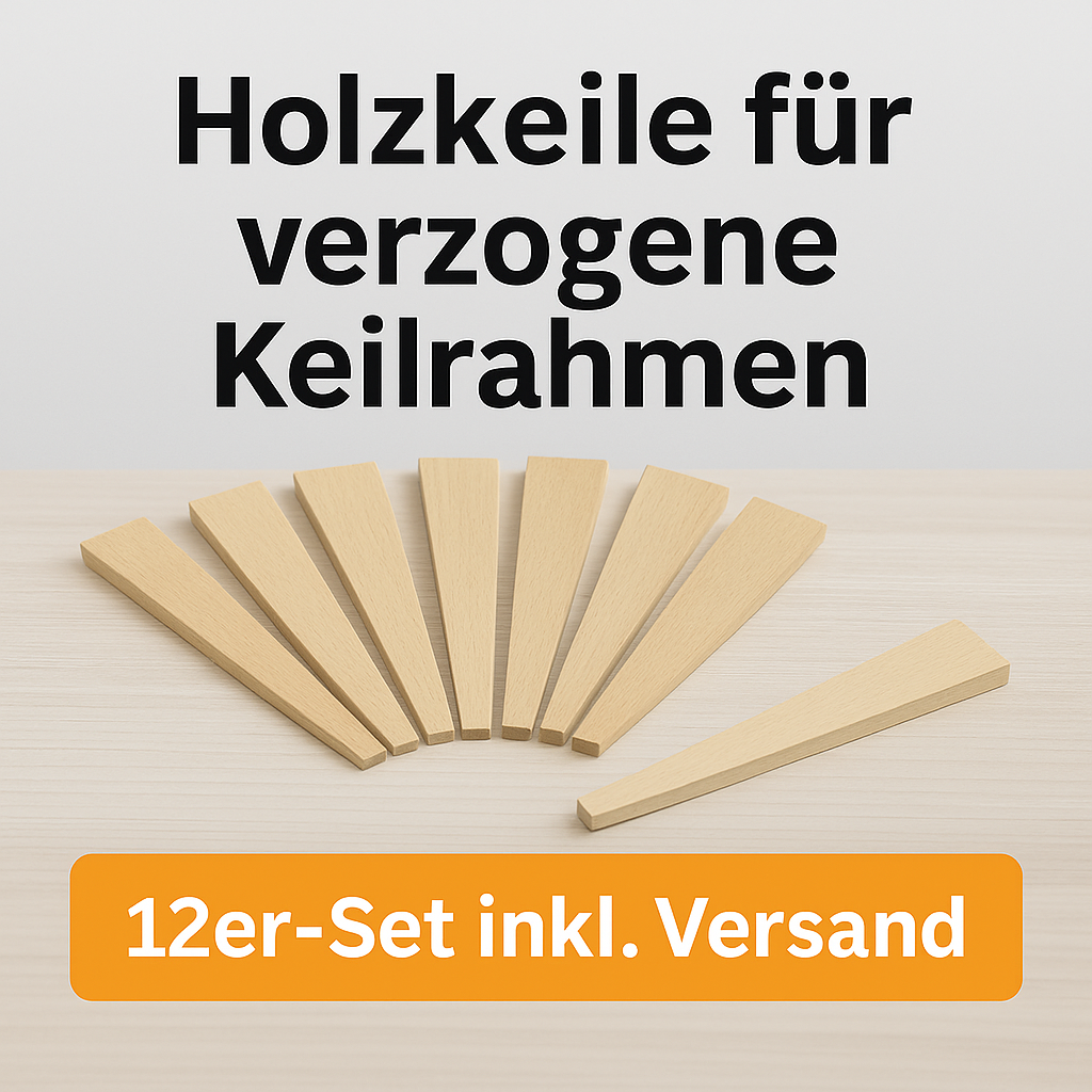 Holzkeile zur Ausrichtung verzogener Keilrahmen – 12 Stück Holzkeile für verzogene Keilrahmen im 12er-Set
