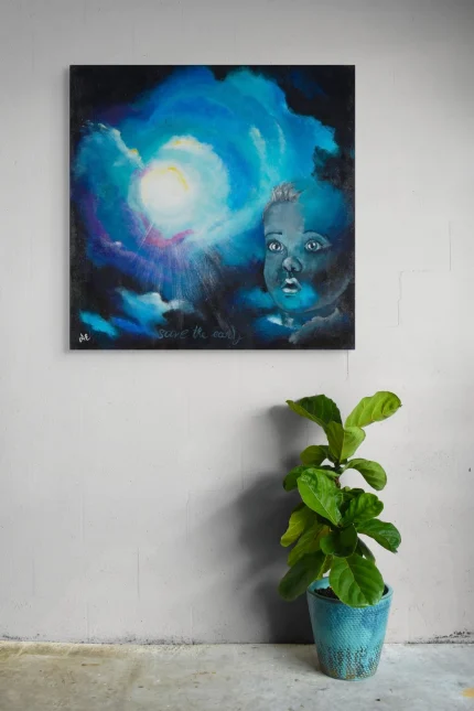 Originalkunstwerk „Hope“ von Elisabeth Suter in einer Wohnraumansicht