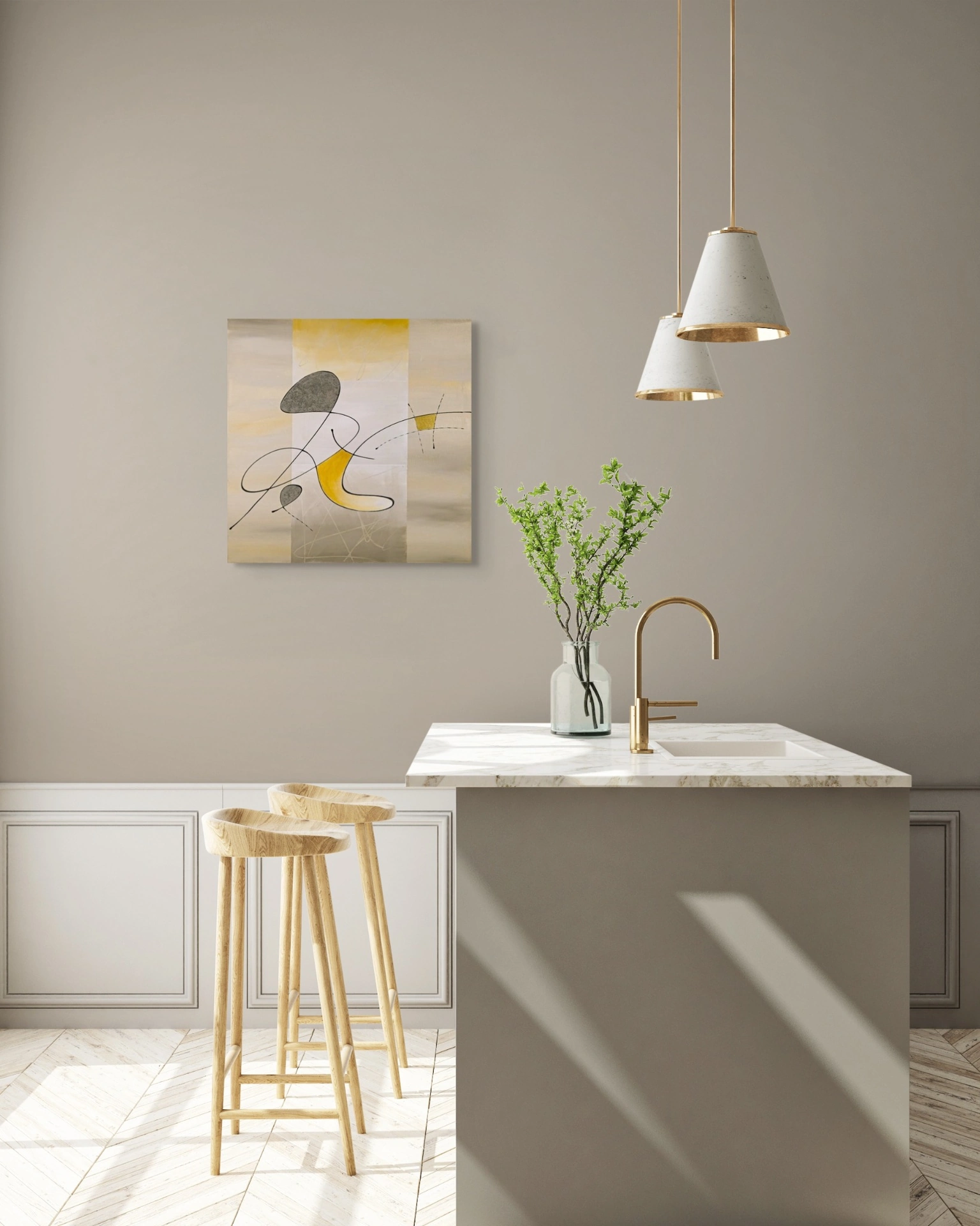 Originalkunstwerk Ein modernes Kunstwerk voller Eleganz und Dynamik