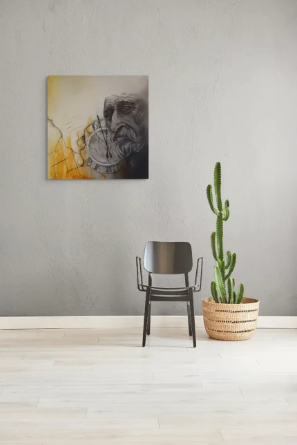 Originalkunstwerk „Time waits for nobody“ von Elisabeth Suter in einer Wohnraumansicht