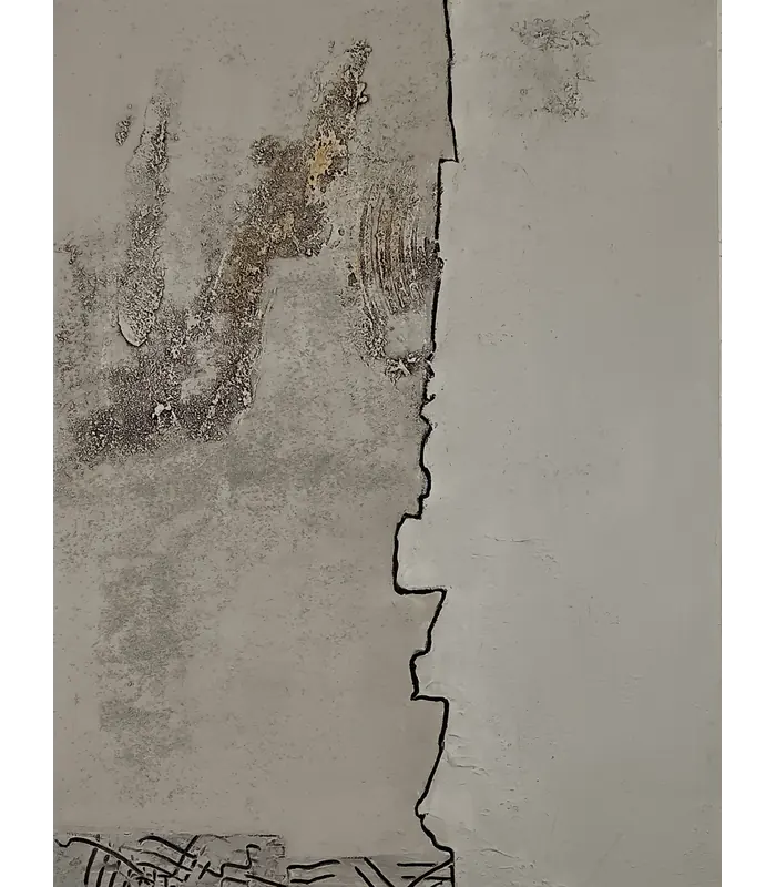100-3_ART-1219_GEGENSAETZE-1_Vorschau Gegensatz 1, helle Fläche mit schwarzer Bruchlinie und Struktur
