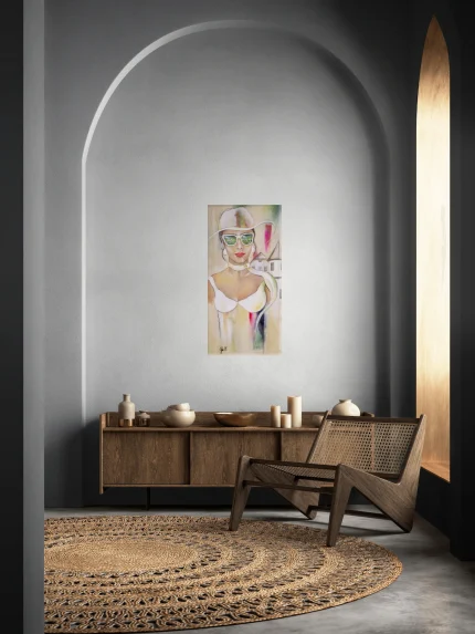 Am Bach von Elisabeth Suter als Originalgemälde in einer Raumansicht